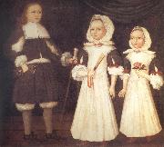 unknow artist THe Mason Children:David,Joanna,and Abigail Spain oil painting artist